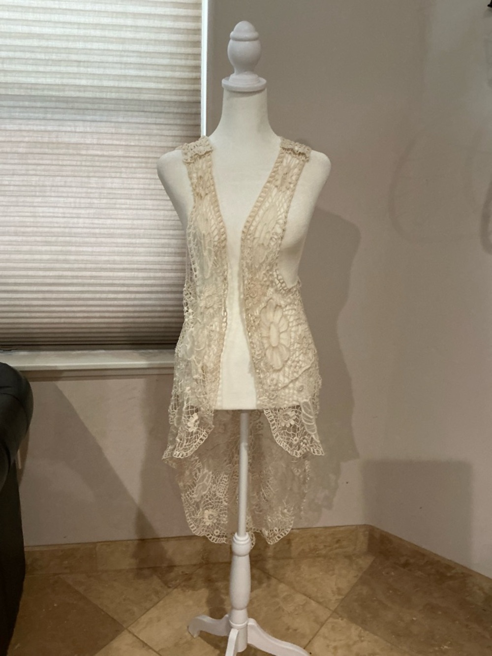 Crochet Boho Vest 100%Cotton Size S